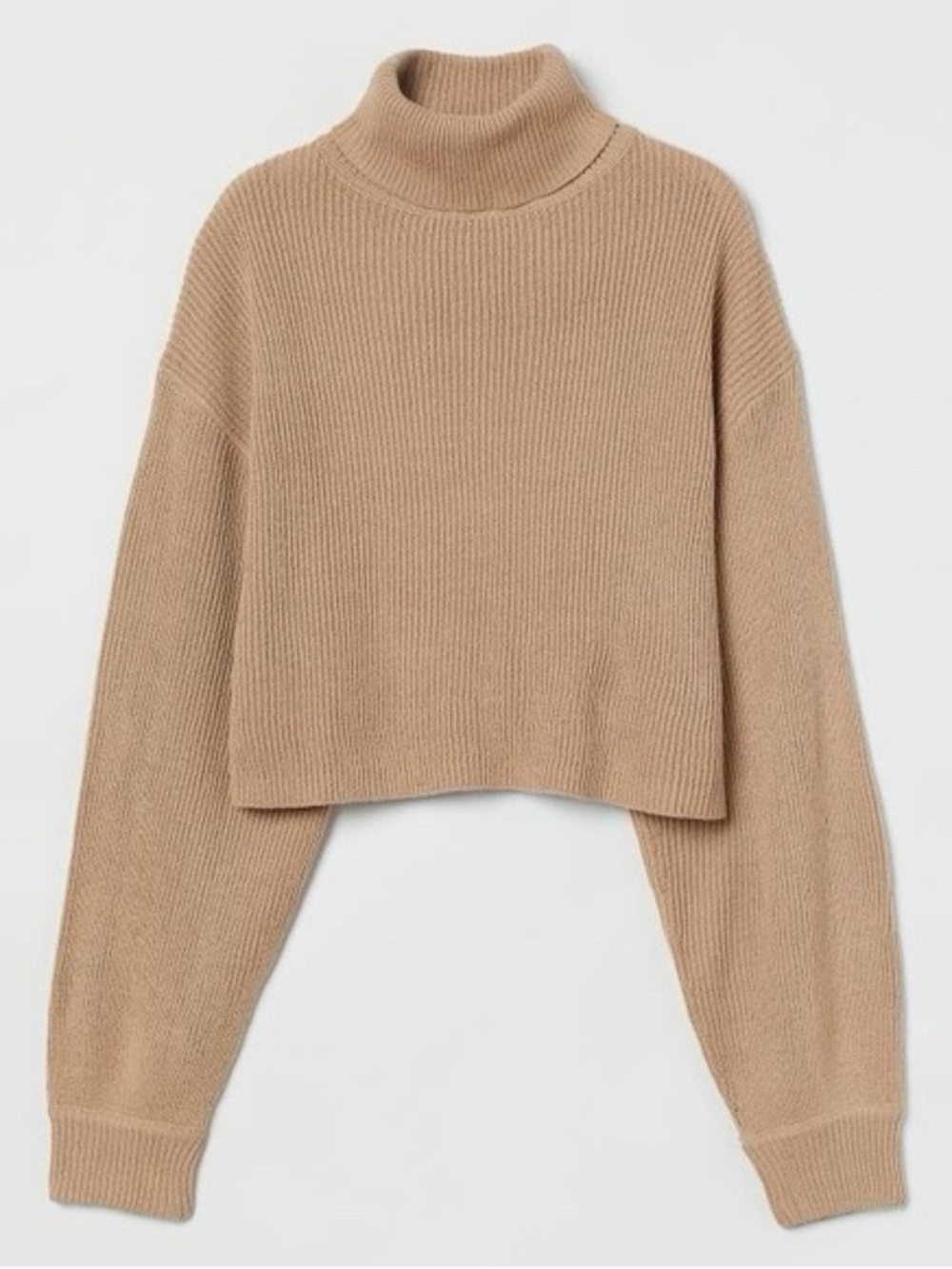 H&M Divided Turtleneck Cropped Sweater - Camel Small